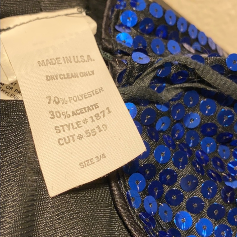 Blue Sequin Vintage Pencil Skirt - Picture 3 of 4